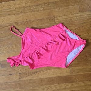 St Tropez girls sz 14 Hot Coral one piece swimsuit